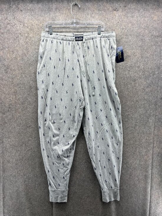 Polo Ralph Lauren Other - Polo Ralph Lauren Pajama Pants Mens XL Gray Jersey Knit Logo Sleepwear Joggers